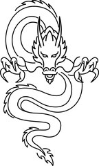 dragon simple line , illustration