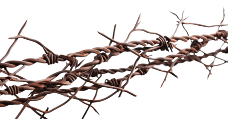 Barbed wire fence isolated transparent png