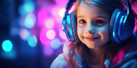 child with the acoustic headphones, generative AI