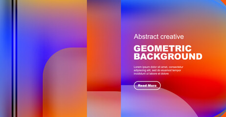 Round square geometric abstract background