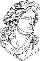 Greek Ancient Sculpture line art