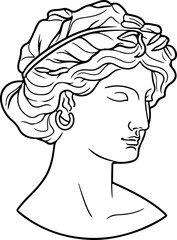 Greek Ancient Sculpture line art