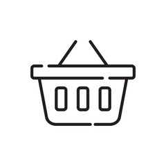 Shopping basket. Pixel perfect, editable stroke icon