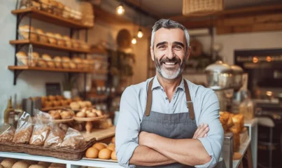 Foto op Plexiglas person man in bakery , small business owner smile © iDoPixBox