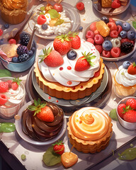 Obraz na płótnie Canvas Sweet desserts cake isolated on white