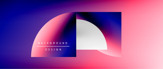 Circles and round shapes with gradients. Minimal abstract background, round geometric shapes, clean and structured design