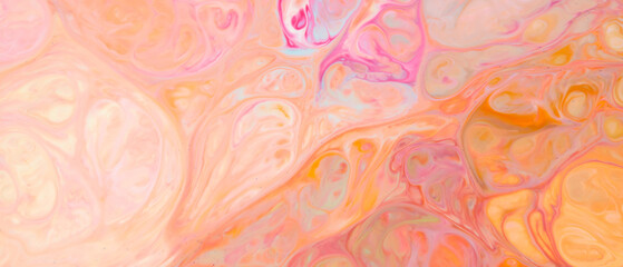 Fototapeta na wymiar Creative Fluid Art with Multicolored Swirls. Abstract Liquid Colors Background
