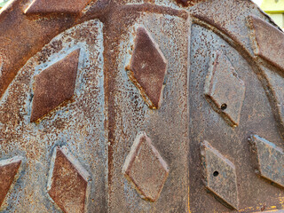 Rustic and rusted textured metal as an abstract background