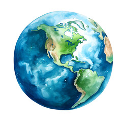 watercolor Earth globe clipart. watercolor artwork,isolated on transparent and white background