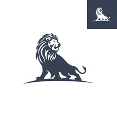 Lion logo design strength and power vector design