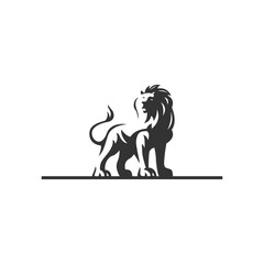 Lion logo design strength and power vector design