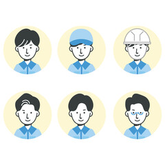 男性作業員の上半身セット