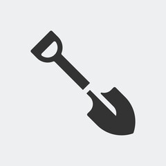 Bayonet shovel. Simple black and white icon