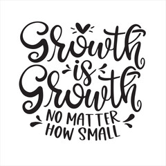 Obraz premium growth is growth no matter how small background inspirational positive quotes, motivational, typography, lettering design