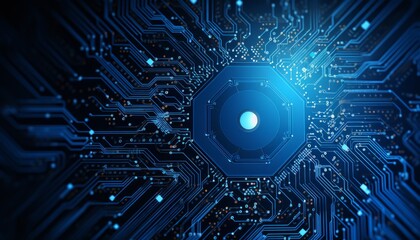 blue circuit board tech background 