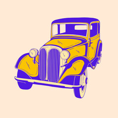 classic retro car illustration design 58