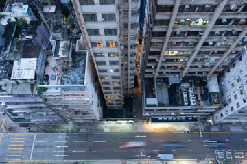 Street view durStreet view during the hotel quarantine in Hong Konging the hotel quarantine in Hong...