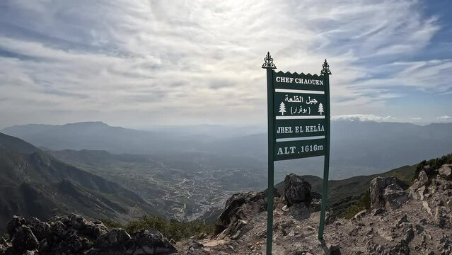 the Rif Mountains that surround Chefchaouen city in the northern Morocco-Chef Chaouen Jbel el kelaa peak 1616mnm