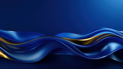 Fototapeta premium Uniform royal blue texture with a painted curvy line