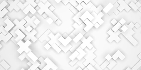 Fototapeta na wymiar Geometric abstract white background. Tiled style