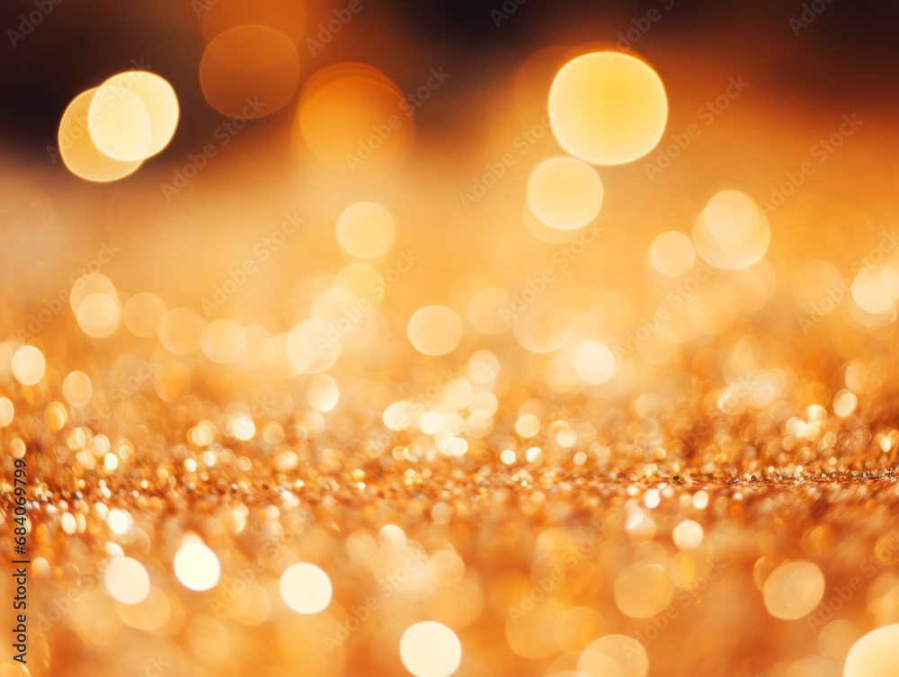 Poster Sparkling gold bokeh effect on a textured background. Elegance concept. Generative AI
