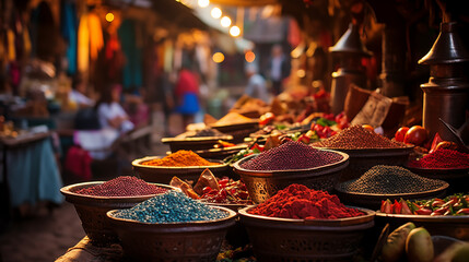 Spices Market Moroccan Bazaar