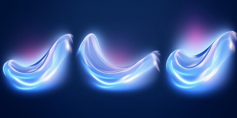 Air flow and water drop set of  elements. Abstract light effect blowing from an air conditioner, purifier or humidifier. Dynamic isometric blurred motion, Generative AI 