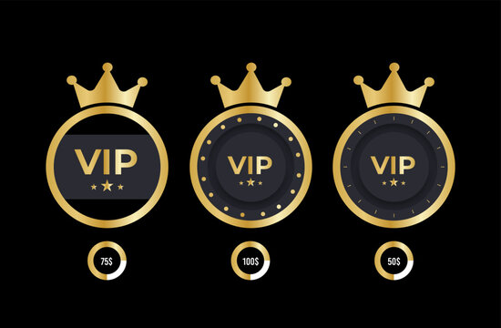 Vip label, badge or tag. Modern vector illustration