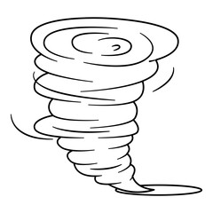 Tornado line art. Vector illustration with natural disaster theme and line art vector style. Editable vector.