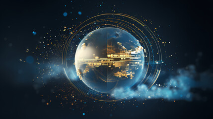 Obraz premium Futuristic Data Sphere: The Core of Cloud Technology