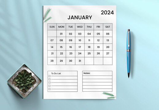 Monthly Planner Vector Layout