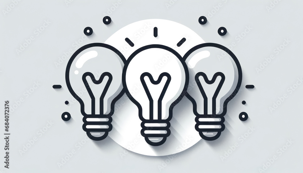 Poster light bulb icon. idea concept. generative ai
