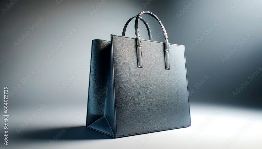 Poster elegant shopping bag mockup in a high contrast setting, perfect for high-end retail branding. genera