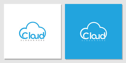 Cloud Logo letter vector design typography Template
