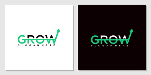 Letter GROW logo design. Linear creative minimal monogram symbol. Universal elegant vector logotype. - obrazy, fototapety, plakaty