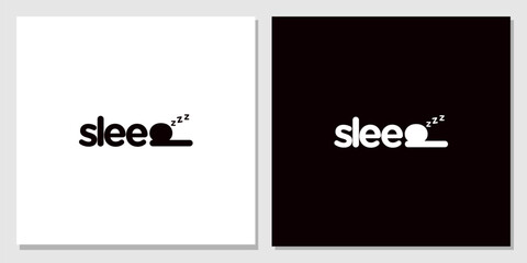 Sleep Bedtime Dream Rest Relax Wordmark Typography Vector Logo Design