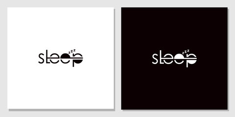 Sleep Bedtime Dream Rest Relax  Typography Vector Logo Design