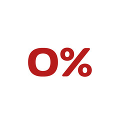 red percent or zero percent symbol