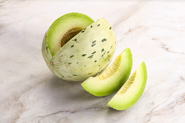 Ripe sweet and juicy dalmatian melon