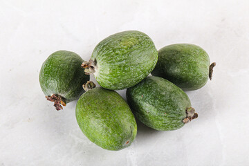Fresh sweet juicy ripe feijoa