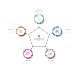 Connecting Steps business Infographic Template with 5 Elements