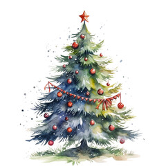 watercolor christmas tree illustration
