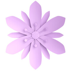 3D paper flower. Pastel flower. 3D illustration.