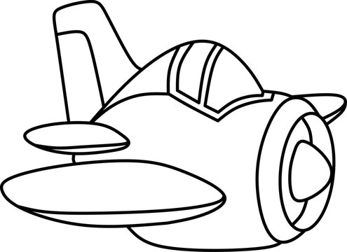 recommend clip art: fighter plane cartoon line art for coloring book