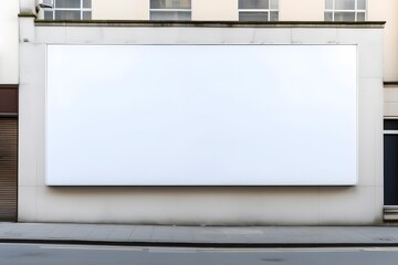 Blank White Billboard Placed on the Side of a Modern Building for Advertising and Promotion Generative AI