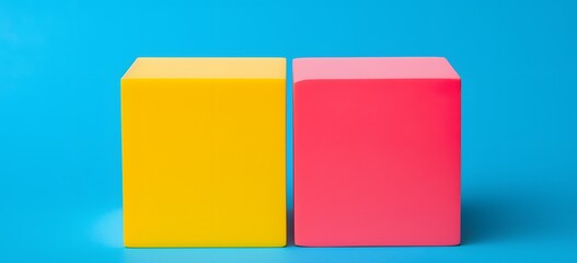 Vibrant and Playful Colored Blocks on a Cool Blue Background for Creative Design and Artistic Projects Generative AI