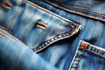Fototapeta premium Classic Denim Jeans with Intricate Back Stitching for a Timeless and Stylish Look Generative AI