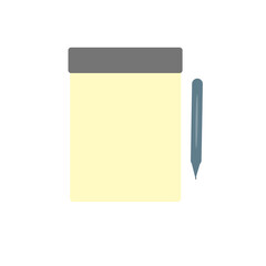 yellow note book with pen
