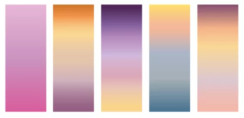 Fotobehang Set of gradients bright, smooth, pastel gradient colors designs for devices, computers and modern smartphone screen backgrounds. Vector illustration. © Oxana