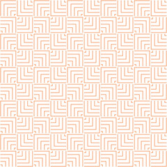 Orange and white seamless abstract geometric overlapping lines and squares pattern